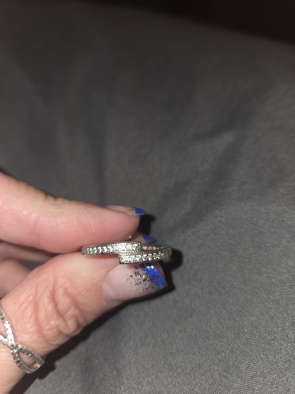 Pandora Pavé Crisscross Ring - Silver